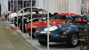 A line of classic cars at Race Retro