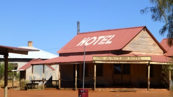 Pic of "The Junction Hotel", which is part of an abandoned movie set near Alice Springs.